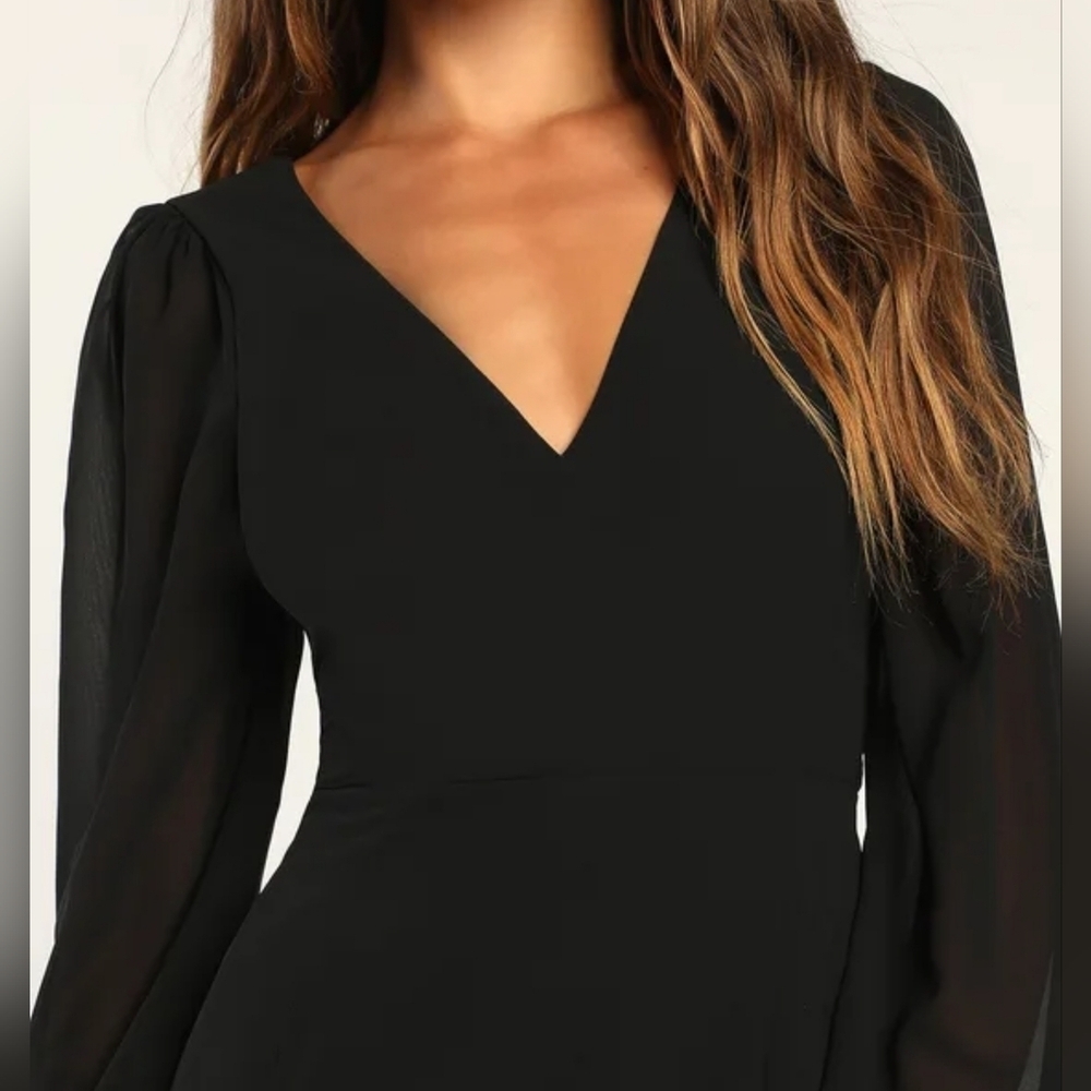 Lulus Tier Elegance Black Long Sleeve Tiered Maxi Dress, Size Small, NWT! - Picture 6 of 10